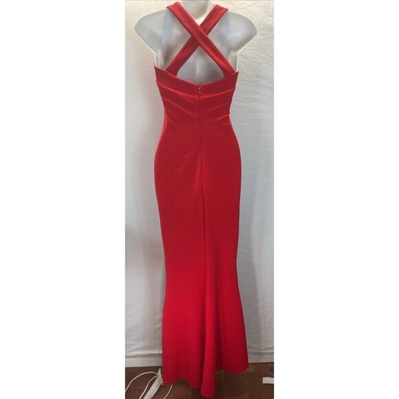 Nookie maxi Dress Red cross back size S formal Prom cocktail party - Picture 2 of 10